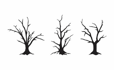 dead trees silhouettes. vector illustration eps 10