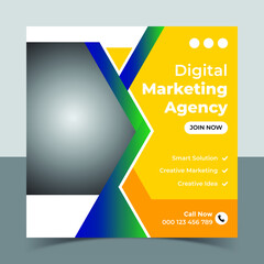 Digital marketing agency social media post template and Instagram post banner,Creative Idea Digital Marketing Agency Template,advertising design