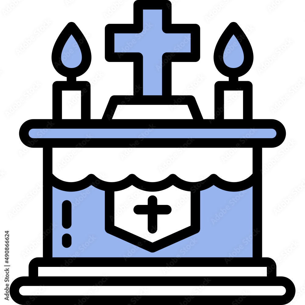 Poster altar one color icon