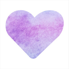vector pastel purple watercolor heart. Valentine's Day item, can be used for invitations and postcards. A separate element on a white background