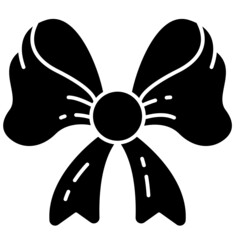ribbon bow solid icon