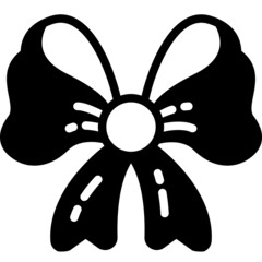 ribbon bow solid line icon