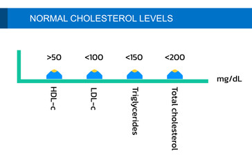 Normal cholesterol levels , vector