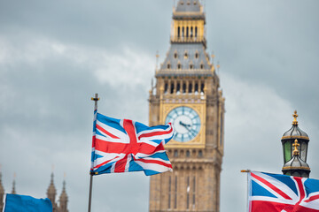 Big Ben and Union Jack flag