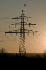 Fototapeta premium power lines in the morning