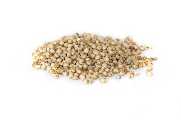 Sorghum or Milo Super Grain or Seeds in Heap or Pile Isolated on White
