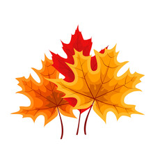 Autumn Falling Leaves Icon Isolated on White Background. Illustration