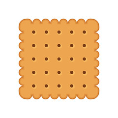 Simple biscuit icon on white background. Food icon. Illustration