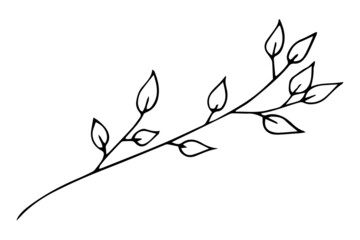 Abstract shaped leaves. Minimalist art, modern fashion shapes. Hand drawn vector set