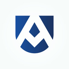 Letter A Shield vector design illustration