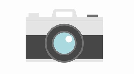 Flat Camera Illustration. Vector isolated flat editable illustration of a photo camera