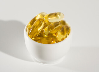 Food supplement oil filled fish oil, omega 3, omega 6, omega 9, vitamin A, vitamin D, vitamin E, flaxseed oil.	
