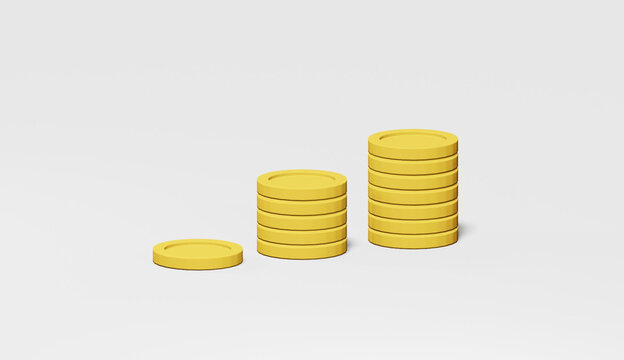 コイン　お金　3D　CG　ビジネス　硬貨　イメージ　背景　立体　イラスト　コ