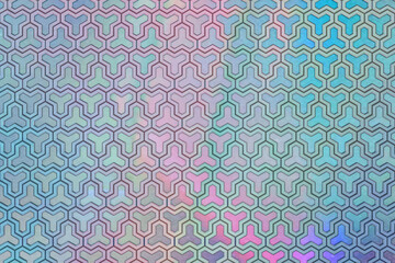 3D Rendering, Abstract Hexagon Background Holographic