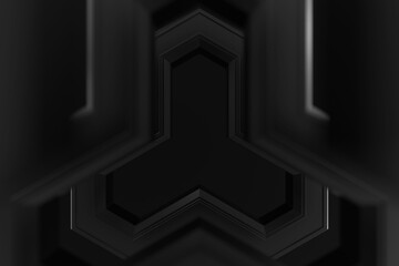 3D Rendering, Abstract Hexagon Pattern, Texture Black