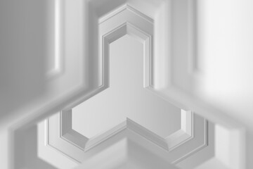 3D Rendering, Abstract Hexagon Pattern, Texture White