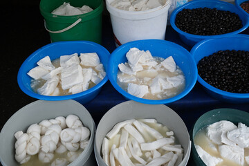 Local cheeses and olives are common in market places in Turkey. 