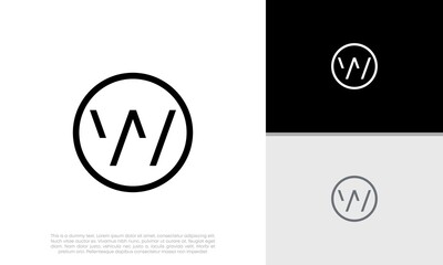 Initial W logo design. Innovative high tech logo template.
