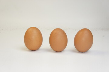 Close up photo of chicken eggs
