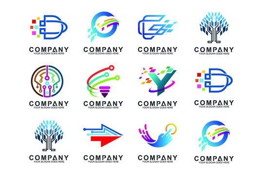 company colorfull logo vector icon pack