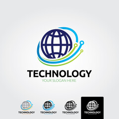 Minimal technology logo template  - vector