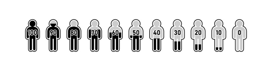 人物ピクトグラムのインフォグラフィック素材セット