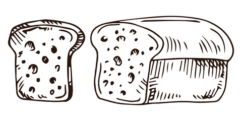 drawing of a loaf of bread. vector illustration