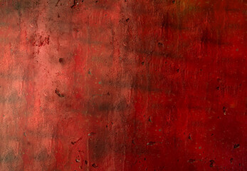 Red painted concrete wall , Cement wall, cement texture background for design, Abstract red texture. Old wall painted in red. Grunge texture background, soft focus