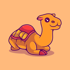cute camel illustration suitable for mascot sticker and t-shirt design