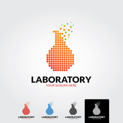 Minimal laboratory logo template - vector