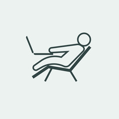Remote working on laptop icon