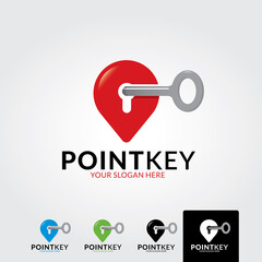 Minimal point key logo template - vector