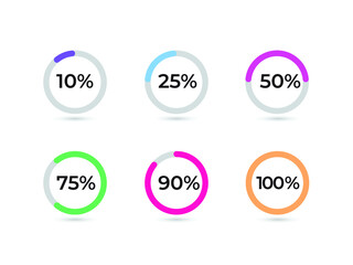 Percentage indicators collection design concept