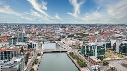 Fototapeta premium River Liffey in Dublin City Center Ireland Capital