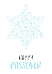 Happy Passover Pesach day greeting card