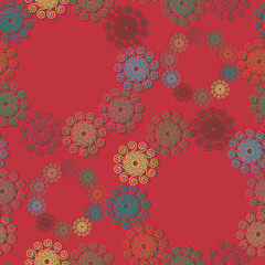 Seamless pattern, lace multicolored wreaths