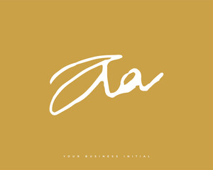 Hand Drawn AA Initial Logo Design. A and A Initial Signature Logo or Symbol