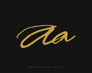 Obraz premium Hand Drawn AA Initial Logo Design. A and A Initial Signature Logo or Symbol
