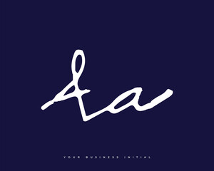 Hand Drawn AA Initial Logo Design. A and A Initial Signature Logo or Symbol