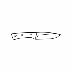 Doodle camping knife icon in vector. Hand drawn camp knife icon in vector