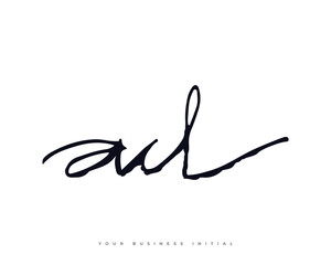 Hand Drawn AD Initial Logo Design. A and D Initial Signature Logo or Symbol