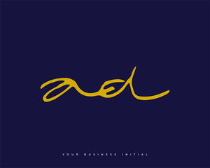 Fototapeta premium Hand Drawn AD Initial Logo Design. A and D Initial Signature Logo or Symbol