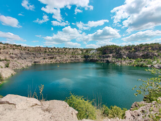 blue lake in the mountains
