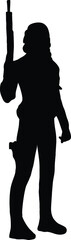 silhouette of a woman with a gun
