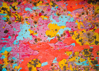 The surface of the color orange, purple, blue,yellow and peel off the sheet metal to rust and corrosion.