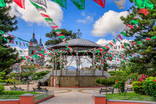Shot of the beautiful building of Kiosk of Tuxpan in Jalisco, Mexico