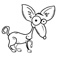Obraz na płótnie Canvas Funny dog sketch drawing. Vector illustration of a small breed dog.