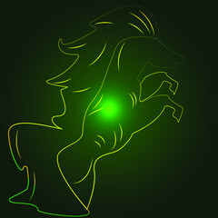 glowing horse contours