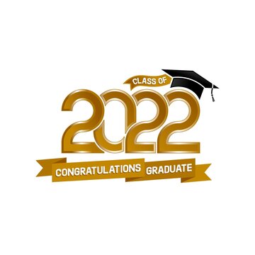 Class Of 2022 Elegant Design, Happy Graduation Vector Illustration