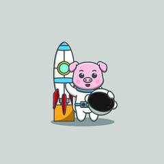 cute pig astronaut © Fflat.HDS